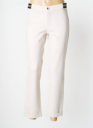 Pantalon slim talie elastică mărime normală bej WALTRON femeie
