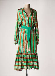 Rochie lungă mâneci lungi mâneci lungi verde DIXIE femme