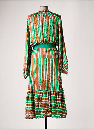 Rochie lungă mâneci lungi mâneci lungi verde DIXIE femeie