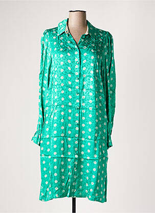 Rochie midi croială fluidă mâneci lungi verde NUMPH femeie