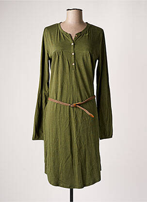 Rochie midi imprimeu fantezie mâneci lungi verde RAGWEAR femeie