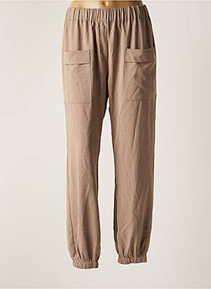 Pantalon drept țesătură poplin bej NUMPH femeie