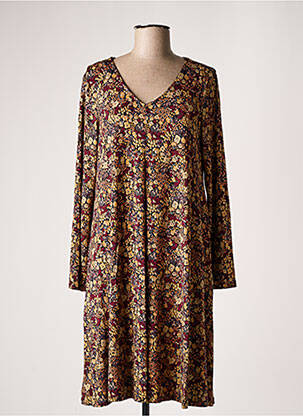 Rochie midi imprimeu floral mâneci lungi bej AN II VITO femeie