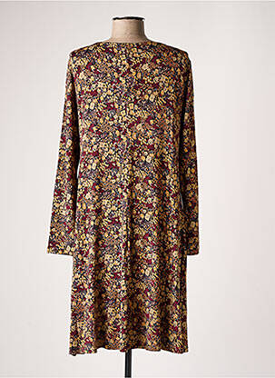 Rochie midi imprimeu floral mâneci lungi bej AN II VITO femeie