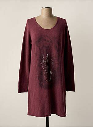Rochie pulover croială dreaptă mâneci lungi violet LOLITAS&L femeie