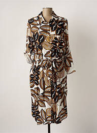 Rochie midi imprimeu floral mâneci lungi maro REVER MILE femeie