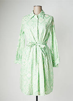 Rochie midi imprimeu fantezie mâneci lungi verde TRAMONTANA femeie