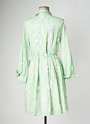 Rochie midi imprimeu fantezie mâneci lungi verde TRAMONTANA femeie