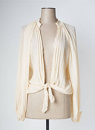 Cardigan petrecut mâneci lungi bej LOLA CASADEMUNT femeie