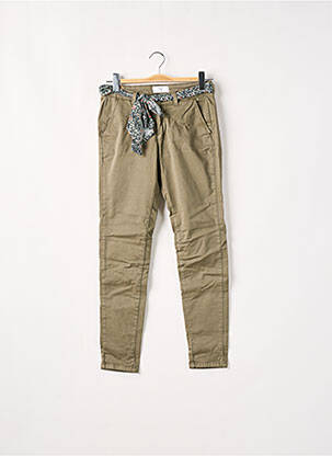 Pantalon slim verde LE TEMPS DES CERISES femeie