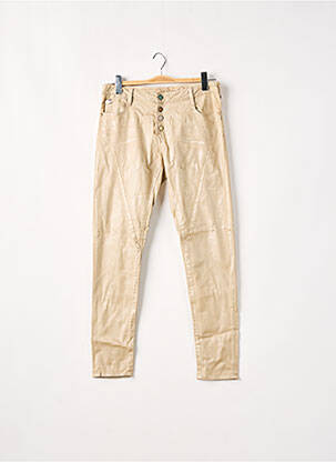Pantalon slim bej LE TEMPS DES CERISES femeie