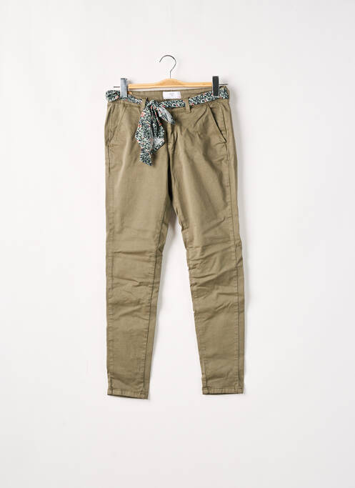 Pantalon slim verde LE TEMPS DES CERISES femeie