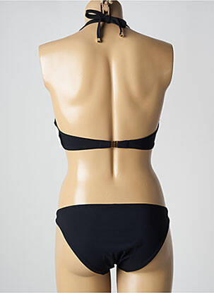 Costum de baie dintr-o singură piesă efect material satinat top triunghiuri negru AUBADE femeie