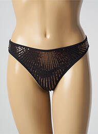 Tanga efect material satinat negru MARLIES DEKKERS femme