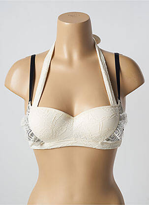 Sutien efect material satinat top sutien push-up bej MARLIES DEKKERS femeie