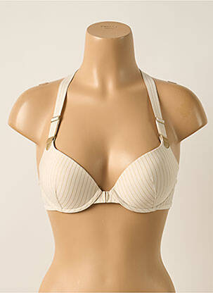 Sutien efect material satinat top sutien push-up bej MARLIES DEKKERS femeie