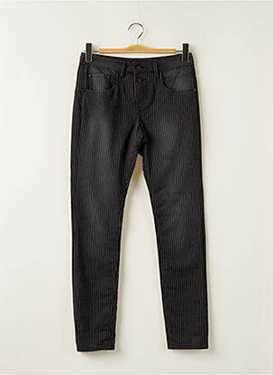 Pantalon slim țesătură poplin mărime normală negru ON.YOU femeie