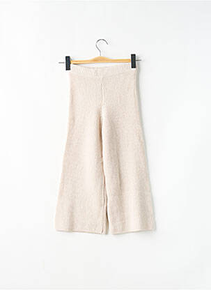 Pantalon evazat elasticitate talie elastică bej DIXIE fată