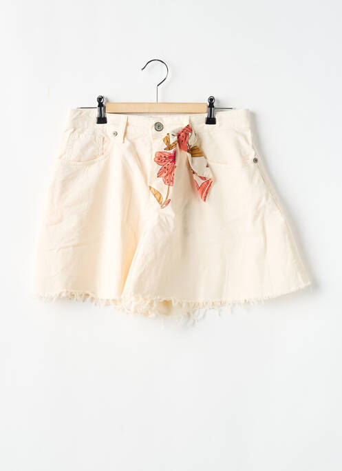 Șort închidere cu fermoar sub clapetă cu nasturi mărime reglabilă bej PLEASE fille