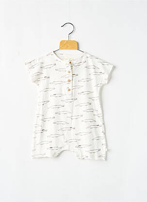 Salopetă scurtă alb LES PETITES CHOSES băiat