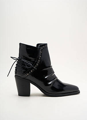 Botine/ghete material neted toc de 4 la 6 cm negru REGARD femeie