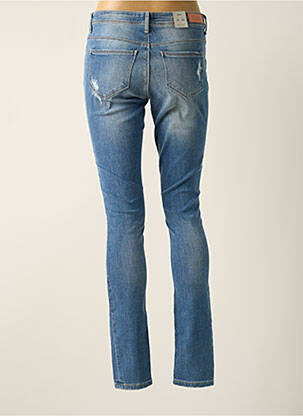 Blugi skinny efect uzat decolorat talie joasă albastru ONLY femeie