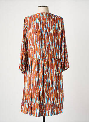 Rochie midi imprimeu fantezie mâneci lungi maro B.YOUNG femeie