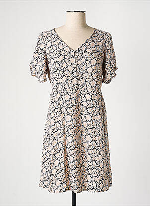 Rochie midi imprimeu floral mâneci scurte negru VERO MODA femeie