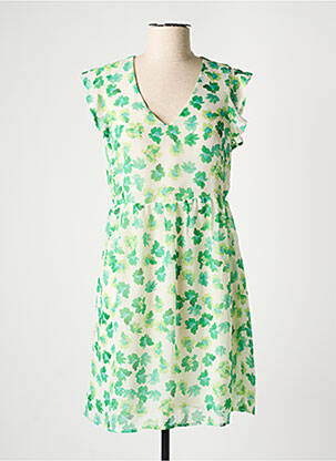Rochie scurtă croială evazată mâneci scurte verde VERO MODA femeie