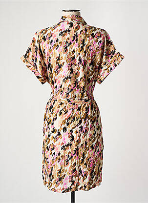Rochie midi imprimeu fantezie mâneci scurte bej VERO MODA femeie