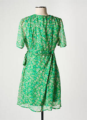 Rochie scurtă imprimeu floral mâneci scurte verde VERO MODA femeie