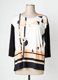 Tricou imprimeu fantezie mâneci 3/4 negru BARBARA LEBEK femme