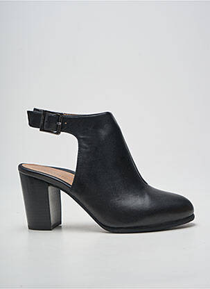 Sandale/pantofi decupați material neted toc de 7 la 9 cm negru VIONIC femme