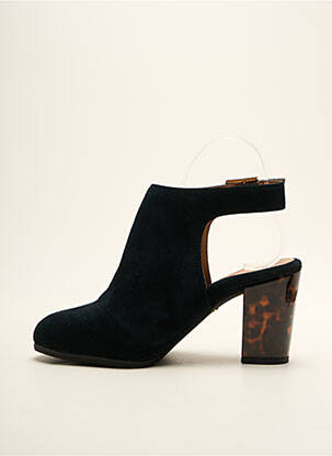 Botine/ghete țesătură satinată toc de 4 la 6 cm negru VIONIC femeie