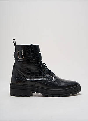 Botine/ghete material neted toc de 4 la 6 cm negru PALLADIUM femeie
