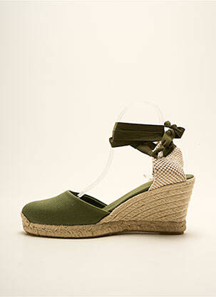 Espadrile închidere cu șireturi toc de 4 la 6 cm verde ALOHAS femeie