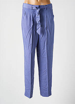 Pantalon drept închidere cu fermoar sub clapetă cu cârlig talie înaltă violet CKS femeie