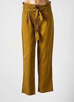 Pantalon drept talie cu cleme talie înaltă verde CKS femeie