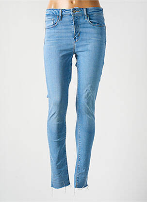Blugi skinny efect uzat decolorat talie înaltă albastru LEVI'S femeie