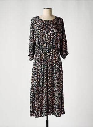 Rochie lungă țesătură poplin mâneci 3/4 negru CKS femeie