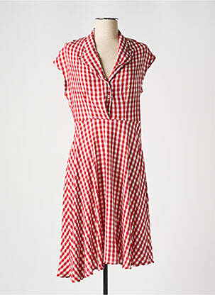 Rochie midi croială fluidă mâneci scurte roșu LEÏ-1984 femeie