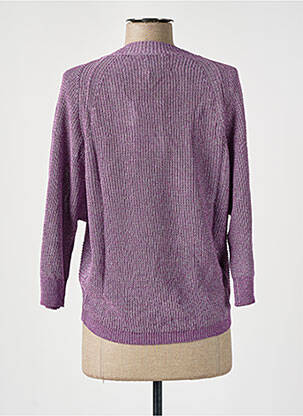 Pulover țesătură melanj mâneci 3/4 violet CKS femeie