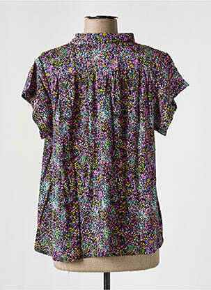 Cămașă imprimeu floral mâneci scurte violet CKS femeie