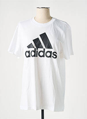 Tricou croială dreaptă mâneci scurte alb ADIDAS femeie