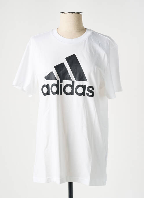 Tricou croială dreaptă mâneci scurte alb ADIDAS femme