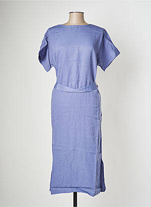 Rochie midi mâneci scurte mâneci scurte albastru CKS femeie