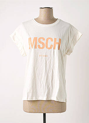 Tricou croială dreaptă mâneci scurte alb MSCH COPENHAGEN femeie