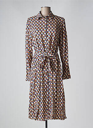 Rochie midi croială fluidă mâneci lungi bej C'EST BEAU LA VIE femeie