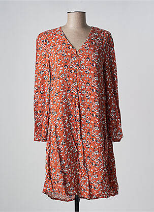 Rochie midi imprimeu floral mâneci lungi maro ÉTYMOLOGIE femeie