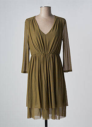 Rochie midi mâneci 3/4 mâneci 3/4 verde LOLA ESPELETA femeie